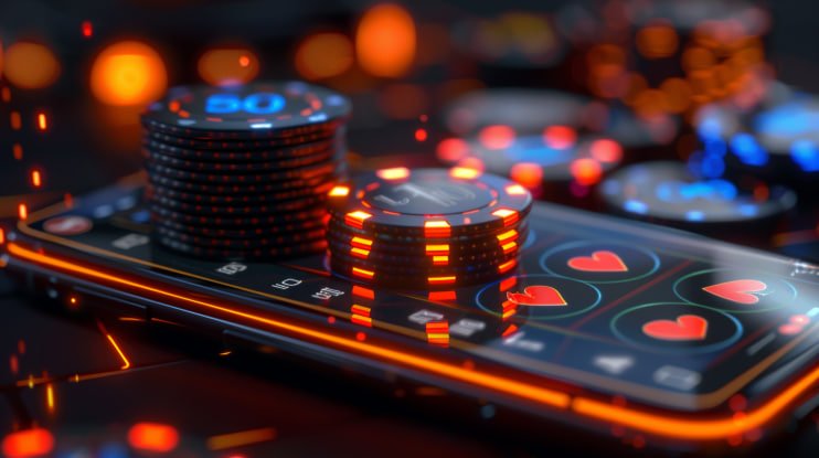 Neon dragon slot reels beside a cbaji2 mobile gaming screen
